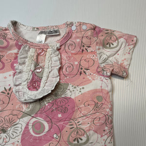 Girls Koko & Co, floral stretchy romper, light marks, FUC, size 00,  