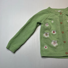 Load image into Gallery viewer, Girls Dymples, embroidered knitted cotton cardigan, FUC, size 2,  