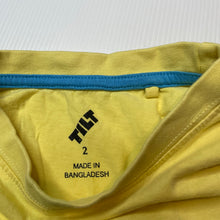 Load image into Gallery viewer, Boys Tilt, yellow cotton singlet / tank top, diggers, EUC, size 2,  