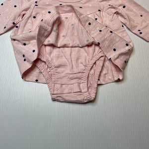 Girls Kids & Co, cotton long sleeve romper, EUC, size 000,  