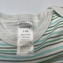 Load image into Gallery viewer, Unisex sunnozy, striped cotton bodysuit / romper, GUC, size 00,  