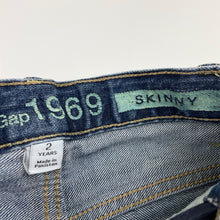 Load image into Gallery viewer, Boys GAP, skinny fit stretch denim jeans, adjustable, Inside leg: 41cm, FUC, size 2,  
