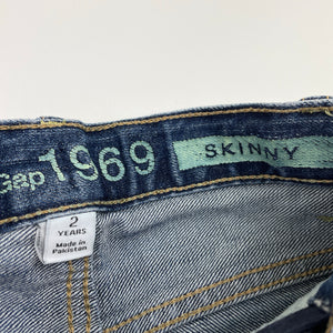 Boys GAP, skinny fit stretch denim jeans, adjustable, Inside leg: 41cm, FUC, size 2,  