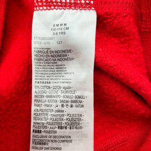 Unisex Nike, red fleece lined hoodie sweater, GUC, size 5-6,  