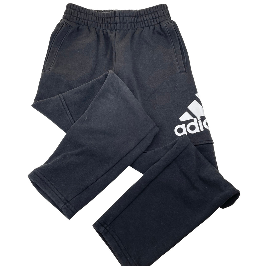 Boys Adidas, black track pants, elasticated, Inside leg: 55.5cm, GUC, size 9-10,  