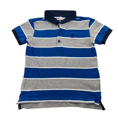 Boys Minoti, striped polo shirt top, GUC, size 4-5,  