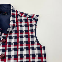 Load image into Gallery viewer, Boys J JUNIOR, red, white &amp; navy waistcoat / vest, armpit to armpit: 30cm, GUC, size 2-3,  