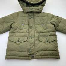 Load image into Gallery viewer, Boys GAP, khaki puffer jacket / coat, detachable hood, GUC, size 2,  