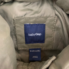 Load image into Gallery viewer, Boys GAP, khaki puffer jacket / coat, detachable hood, GUC, size 2,  