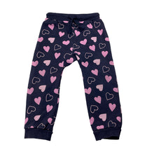 Load image into Gallery viewer, Girls Sprout, fleece lined track pants, hearts, GUC, size 1,  