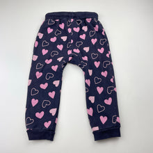 Load image into Gallery viewer, Girls Sprout, fleece lined track pants, hearts, GUC, size 1,  