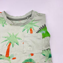 Load image into Gallery viewer, Boys Tilt, green cotton tank top, dinosaurs, FUC, size 1,  