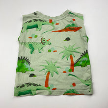 Load image into Gallery viewer, Boys Tilt, green cotton tank top, dinosaurs, FUC, size 1,  