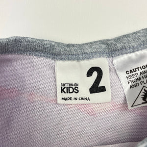Girls Cotton On, soft feel stretchy long sleeve pyjama top, EUC, size 2,  
