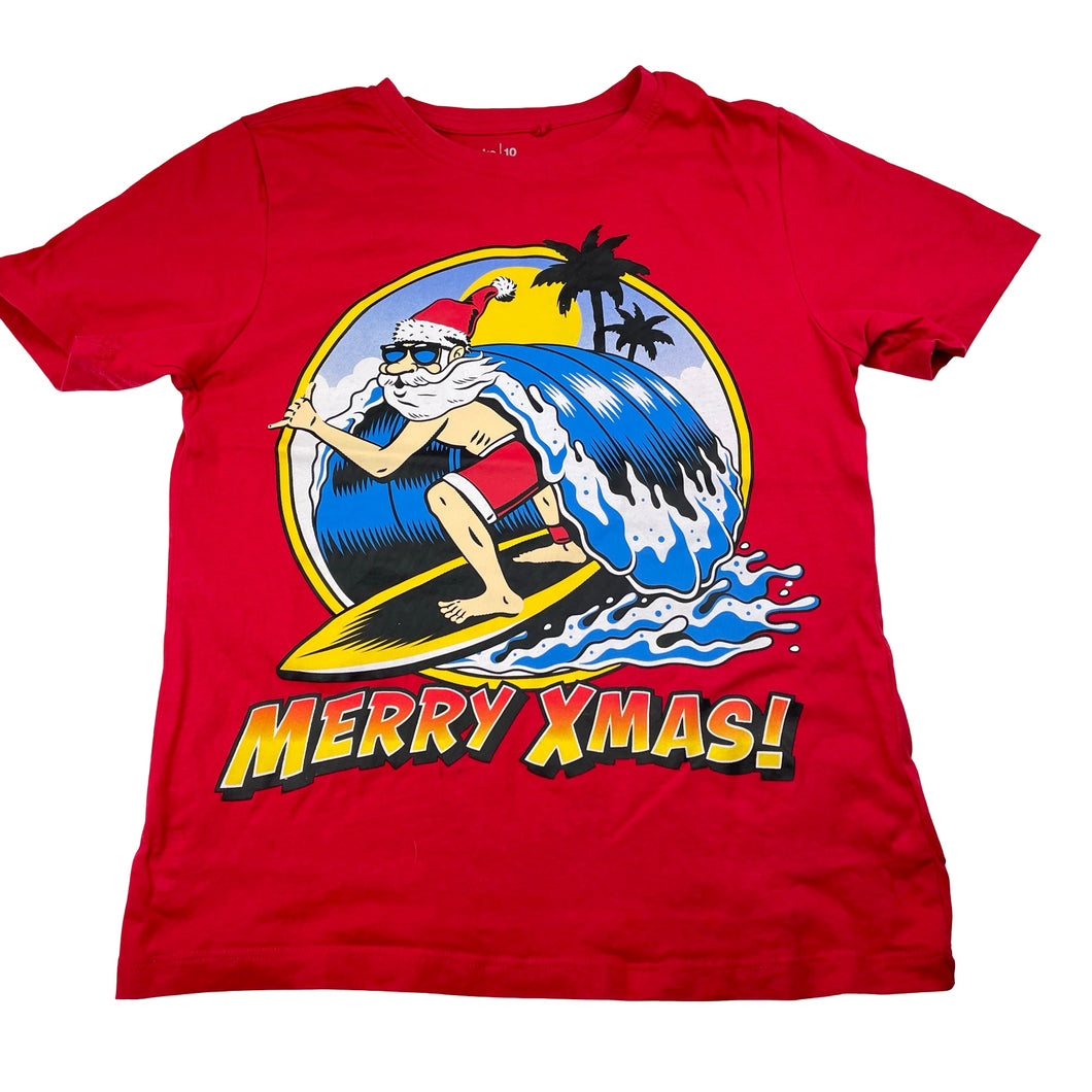 Boys Anko, red cotton Christmas tee / top, FUC, size 10,  