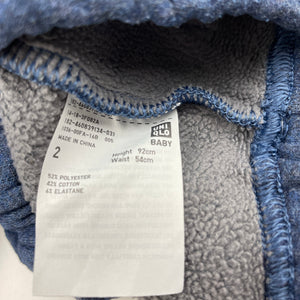 Unisex Uniqlo, fleece lined casual pants, elasticated, Inside leg: 29cm, GUC, size 2,  