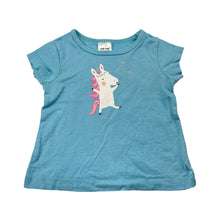 Load image into Gallery viewer, Girls Target, blue cotton tee / top, unicorn, GUC, size 000,  