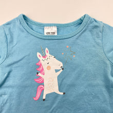 Load image into Gallery viewer, Girls Target, blue cotton tee / top, unicorn, GUC, size 000,  