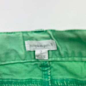 Boys Pumpkin Patch, green stretch cotton shorts, adjustable, FUC, size 2,  
