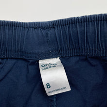 Load image into Gallery viewer, Boys Anko, navy stretch cotton shorts, elasticated, FUC, size 8,  