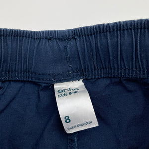 Boys Anko, navy stretch cotton shorts, elasticated, FUC, size 8,  