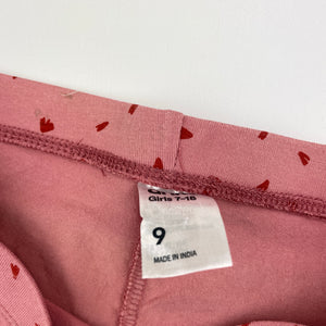 Girls Anko, pink bike shorts, elasticated, FUC, size 9,  