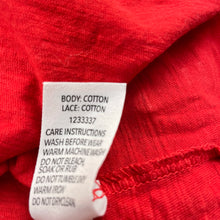 Load image into Gallery viewer, Girls Brilliant Basics, broderie trim red cotton top, FUC, size 6,  