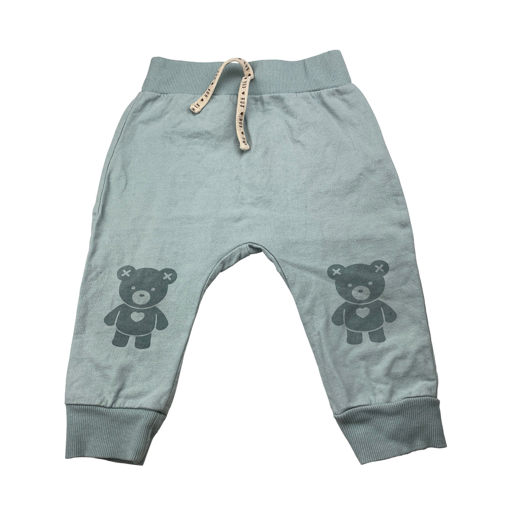 Unisex HUX, organic cotton pants, elasticated, wash fade, FUC, size 2,  