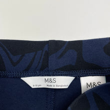 Load image into Gallery viewer, Girls M&amp;S, navy &amp; black leggings, Inside leg: 54cm, EUC, size 9-10,  