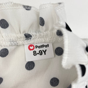 Girls PatPat, lightweight spotted long sleeve top, EUC, size 8-9,  