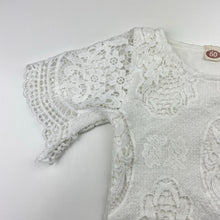 Load image into Gallery viewer, Girls white, lined lace romper, GUC, size 000,  