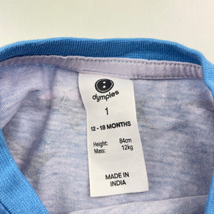 Boys Dymples, lightweight cotton tee / top, sharks, FUC, size 1,  