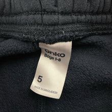Load image into Gallery viewer, Boys Anko, navy fleece lined track pants, Inside leg: 41.5cm, GUC, size 5,  