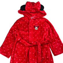 Load image into Gallery viewer, Girls H&amp;M, Disney Minnie Mouse fleece dressing gown / bath robe, small marks, FUC, size 5-6,  