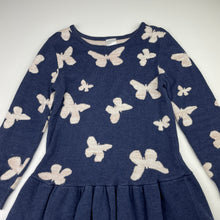 Load image into Gallery viewer, Girls Target, knitted cotton long sleeve dress, butterflies, GUC, size 5, L: 58cm