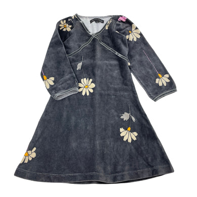 Girls Petit Louie, vintage velour cotton long sleeve dress, GUC, size 1-2, L: 53cm