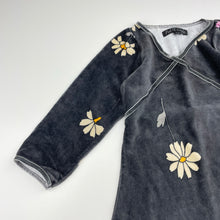 Load image into Gallery viewer, Girls Petit Louie, vintage velour cotton long sleeve dress, GUC, size 1-2, L: 53cm