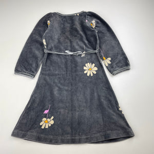 Girls Petit Louie, vintage velour cotton long sleeve dress, GUC, size 1-2, L: 53cm