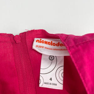 Girls Nickelodeon, Dora the Explorer lined embroidered cotton dress, GUC, size 4, L: 60cm