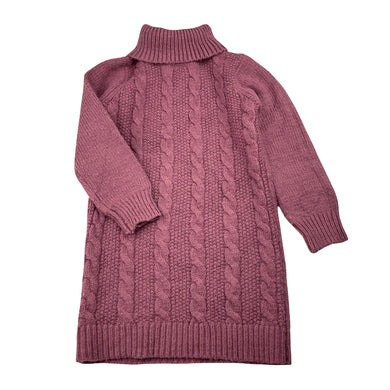 Girls Anko, cable knit sweater dress, pilling, FUC, size 4, L: 53cm