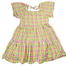 Load image into Gallery viewer, Girls Mango, checked cotton summer dress, GUC, size 5, L: 58cm
