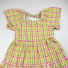 Load image into Gallery viewer, Girls Mango, checked cotton summer dress, GUC, size 5, L: 58cm