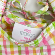 Load image into Gallery viewer, Girls Mango, checked cotton summer dress, GUC, size 5, L: 58cm