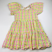 Load image into Gallery viewer, Girls Mango, checked cotton summer dress, GUC, size 5, L: 58cm