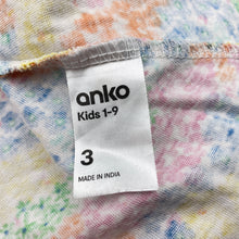 Load image into Gallery viewer, Girls Anko, colourful floral cotton dress, GUC, size 3, L: 49cm