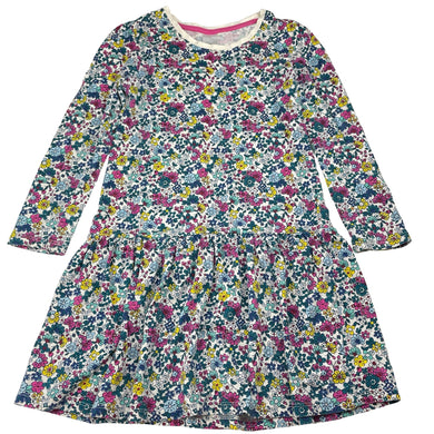Girls Target, colourful floral cotton long sleeve dress, GUC, size 6, L: 61cm