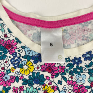 Girls Target, colourful floral cotton long sleeve dress, GUC, size 6, L: 61cm