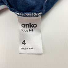 Load image into Gallery viewer, Girls Anko, navy cotton dress, dinosaurs, GUC, size 4, L: 55cm