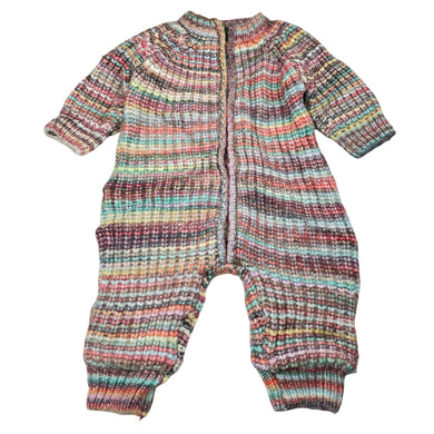 Unisex Jack & Milly, lined chunky knit zip romper, GUC, size 00,  