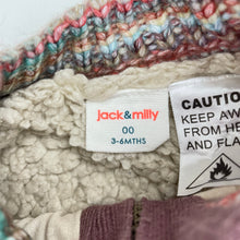 Load image into Gallery viewer, Unisex Jack &amp; Milly, lined chunky knit zip romper, GUC, size 00,  